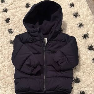 Cozy Navy Blue Hooded Puffer Jacket